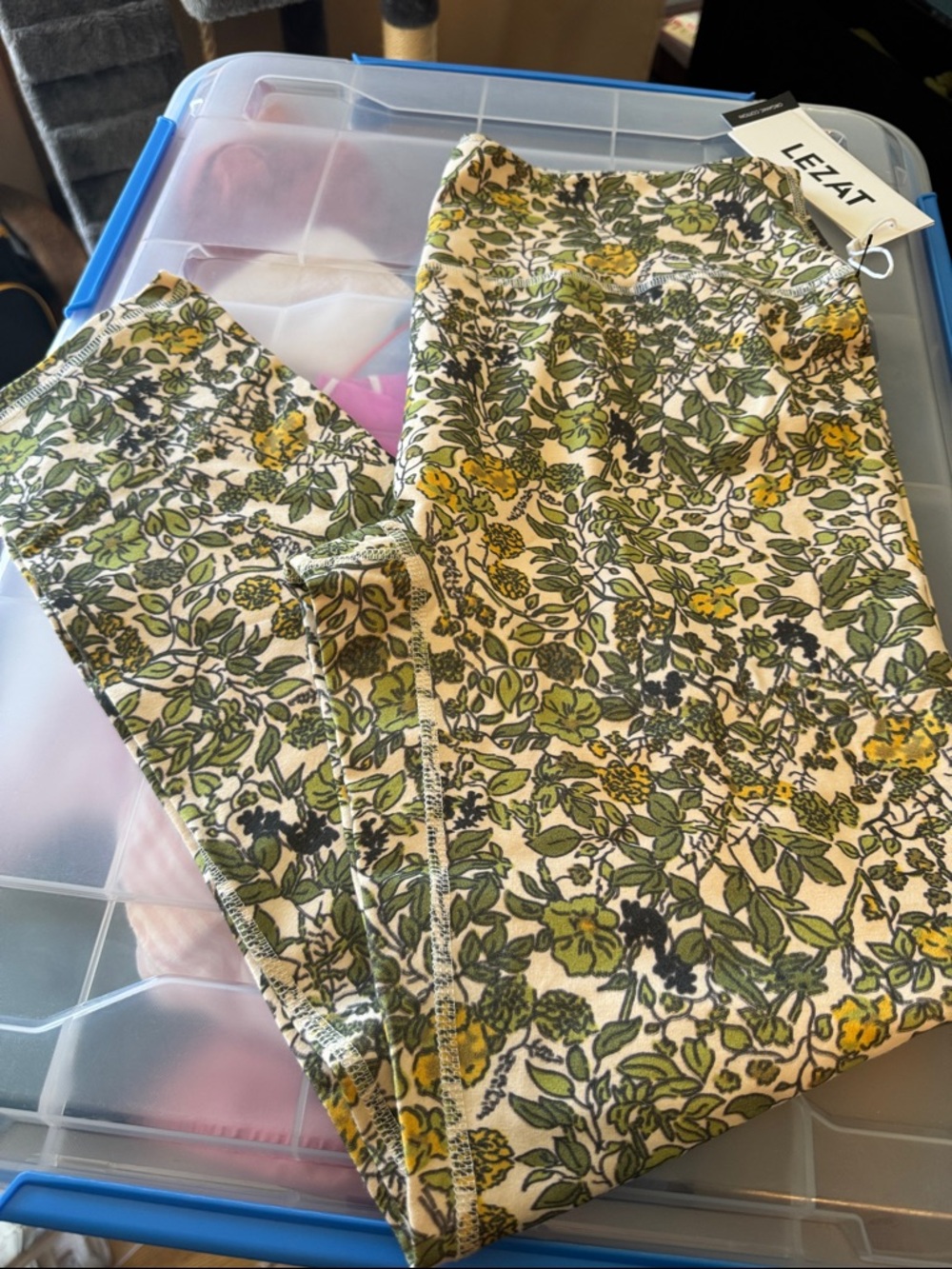 NWT$68 LEZAT Ada Organic Cotton High Waisted 7/8 Legging Botanical Print XL - Picture 5 of 12
